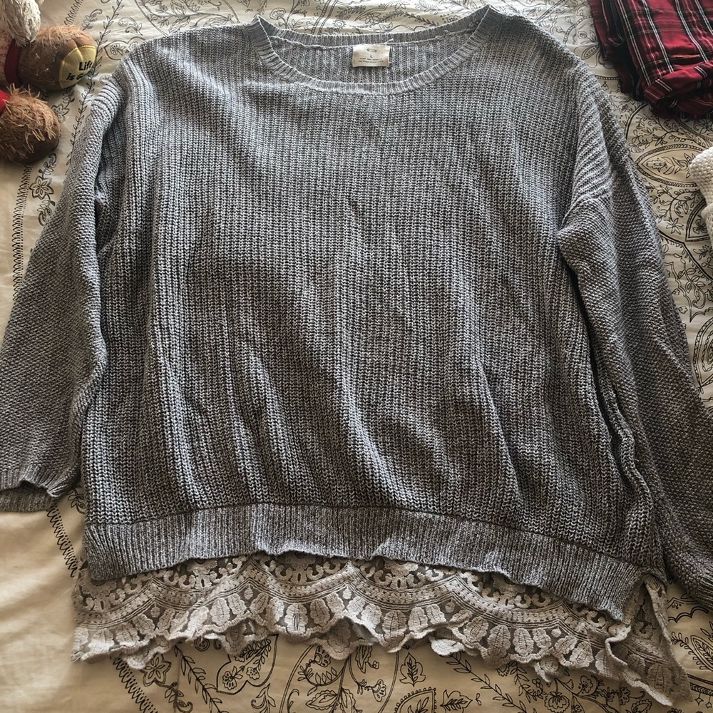 Urban Outfitters Lace-Bottom Sweater